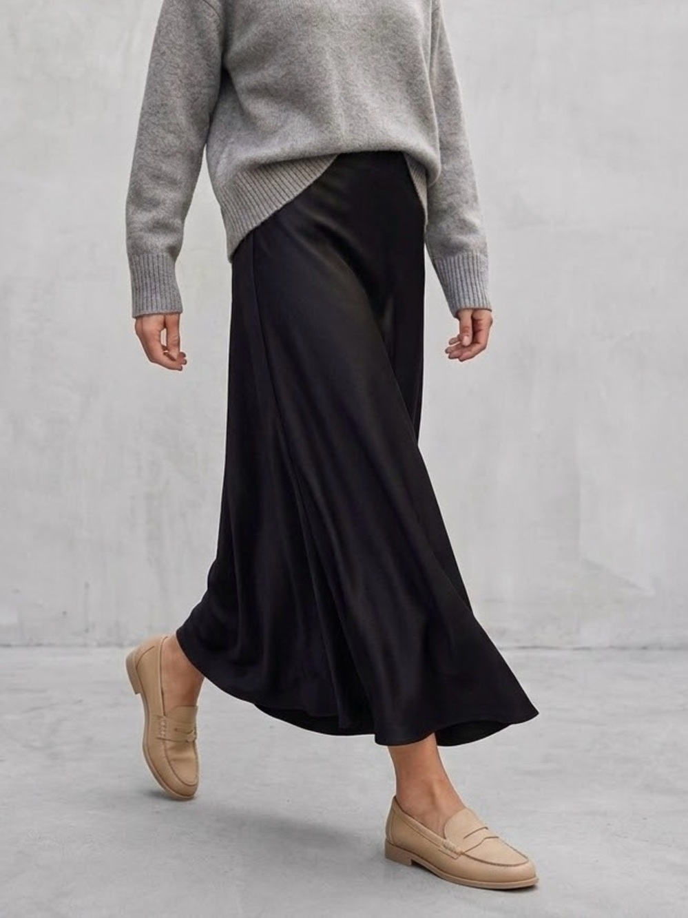 Eileen Fisher a-line silk maxi skirt